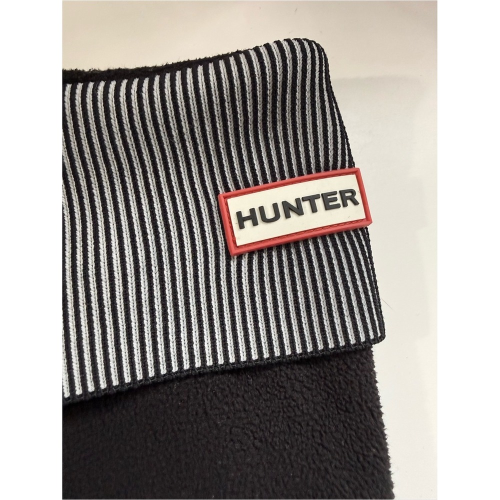 Hunter Black Cardigan Knit Tall Boot Socks Rib-Knit Fold-Over Cuff Liners 10 - Picture 5 of 7